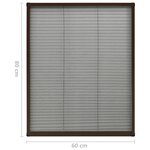 vidaXL Moustiquaire plissée pour fenêtre Aluminium Marron 60x80 cm