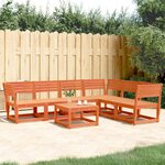 vidaXL Salon de jardin 6 Pièces cire marron bois de pin massif