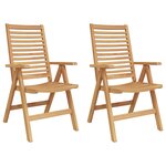 Chaises de jardin vidaXL 2 pièces en teck