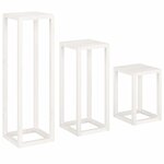 vidaXL Ensemble de supports pour plantes 3Pièces Blanc Bois de pin massif