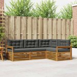 vidaXL Ensemble de canapés d'extérieur 4 Pièces Naturel et Anthracite