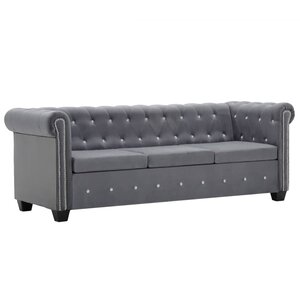 vidaXL Canapé à 3 places Revêtement en velours 199 x 75 x 72 cm Gris