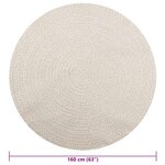 vidaXL Tapis ZIZUR crème Ø 160cm aspect de jute intérieur et extérieur