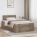 VidaXL Cadre de lit ottoman et matelas cappuccino 120x190cm similicuir