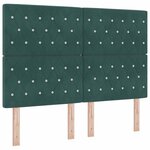 vidaXL Lit à ressorts avec matelas Vert foncé 190 x 140 cm Polyester
