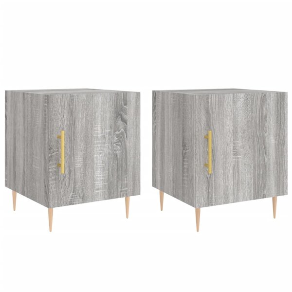 vidaXL Tables de chevet 2 Pièces sonoma gris 40x40x50cm bois d'ingénierie