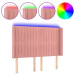 vidaXL Tête de lit à LED Rose 147x16x118/128 cm Velours