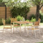 Ensemble de Salle à Manger de Jardin 5 Pièces en Bois Massif d'Acacia