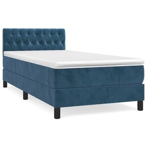 vidaXL Sommier à lattes de lit avec matelas Bleu foncé 100x200 cm