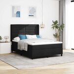 vidaXL Lit à ressorts avec matelas Noir 140 x 200 cm tissu