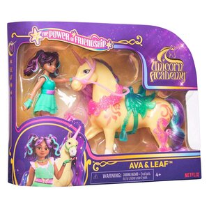 Spin Master 6072678 - Unicorn Academy - L'ecole des licornes - Licorne Leaf + Poupée Ava