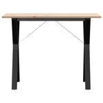 vidaXL Table à manger cadre en Y 100x50x75 cm bois de pin massif fonte