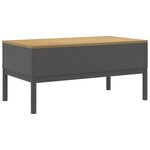 vidaXL Table basse FLORO gris 99x55 5x45 cm bois massif de pin