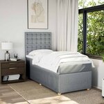 vidaXL Sommier à lattes de lit avec matelas Gris clair 100x200cm Tissu