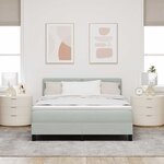 Lit à sommier avec matelas vidaXL Gris clair 140x200 cm Velours