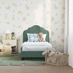 vidaXL Cadre de lit pour tout-petit avec tête de lit Vert Mer