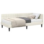 vidaXL Cadre de lit d'angle avec matelas 2 pc Crème 100 x 200 cm