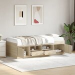 vidaXL Lit de jour avec tiroirs sans matelas chêne sonoma 90x200 cm