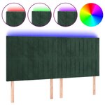 vidaXL Tête de lit à LED Vert foncé 200x5x118/128 cm Velours