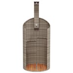 vidaXL Douche d'extérieur gris 100x100x241 5 cm poly rotin bois acacia