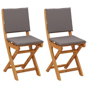 vidaXL Chaises de bistrot d'extérieur 2 Pièces Gris foncé