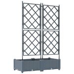 vidaXL Jardinière avec treillis 2 Pièces Gris clair 80x40x125 5 cm