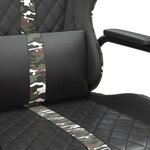 vidaXL Chaise de jeu Noir et camouflage Similicuir
