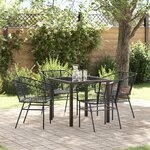 vidaXL Ensemble de salle à manger de jardin 5 pièces Noir en poly rattan
