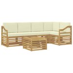 vidaXL Ensemble de canapés d'extérieur 6 pc Blanc et crème Polyester