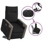 vidaXL Fauteuil inclinable noir tissu