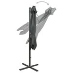 vidaXL Parasol de jardin en porte-à-faux avec mât et lumières LED
