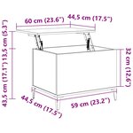 vidaXL Table basse Gris béton 60x44 5x45 cm Bois d'ingénierie
