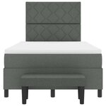 vidaXL Lit à ressorts avec matelas Gris foncé 120 x 190 cm tissu
