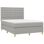 vidaXL Sommier à lattes de lit avec matelas Gris clair 140x200cm Tissu