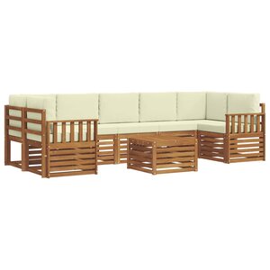 vidaXL Ensemble de canapés d'extérieur 8 pc Naturel et Crème