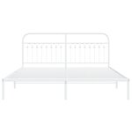 vidaXL Cadre de lit métal avec tête de lit blanc 183x203 cm