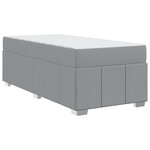 vidaXL Cadre de lit avec matelas Gris clair 100 x 200 cm tissu