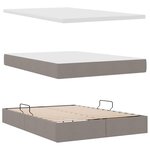 vidaXL Lit avec rangement et LED Taupe 140 x 190 cm Polyester