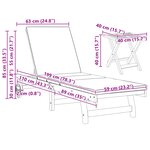 Chaise longue à roulettes vidaXL 2 pièces avec table et coussin en acacia