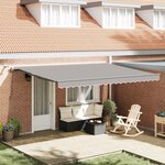 vidaXL Auvent Rétractable with Gris clair 450 × 350 cm tissu