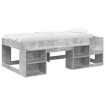 vidaXL Cadre de lit pour enfants avec rangement Gris béton 90 x 200 cm