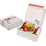 Boîte cadeau blanche  noeud rouge  dimensions externes: 250 x 177 x 96 mm x 20 colompac