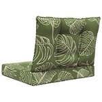 vidaXL Coussin de canapé d'extérieur 2 Pièces Modèle feuille Polyester