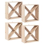 vidaXL Étagère à vin 4 Pièces Naturel 62 x 25 x 62 cm Pin massif