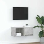 vidaXL Meuble TV gris béton 60x31x25 5 cm bois d'ingénierie