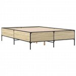 vidaXL Cadre de lit chêne sonoma 140x190 cm bois d'ingénierie et métal