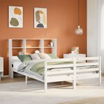 vidaXL Lit bibliothèque sans matelas blanc 140x200 cm bois pin massif