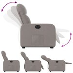 vidaXL Fauteuil inclinable électrique taupe tissu
