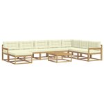 vidaXL Ensemble de canapés d'extérieur 9 Pièces Blanc et crème