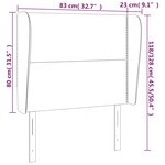 vidaXL Tête de lit avec oreilles Vert foncé 83x23x118/128 cm Velours